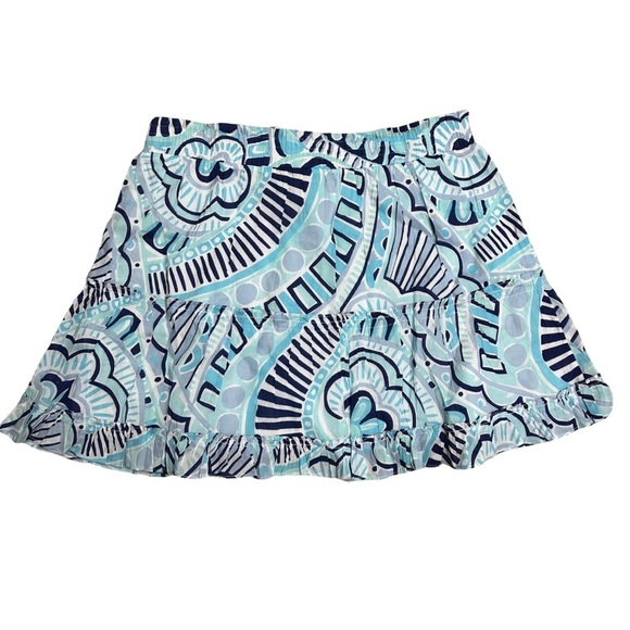 Sail To Sable Blue Patterned Tiered Ruffled Hem Skirt SZ XL Resort Wear NWT - Picture 8 of 9